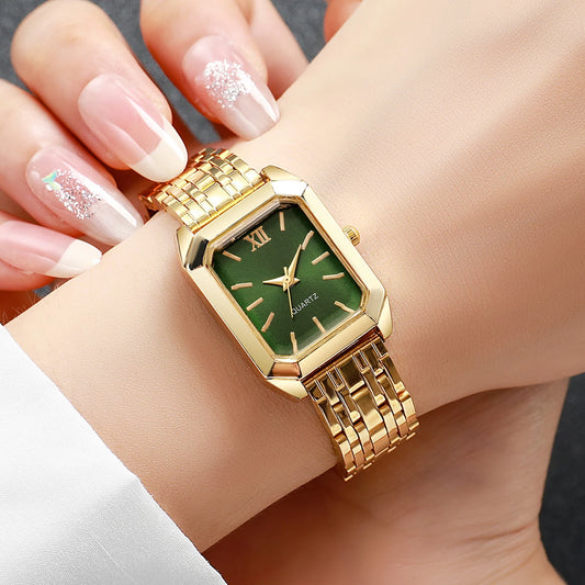 Mode Rectangle femmes montre-bracelet à Quartz décontracté  (sans boîte)