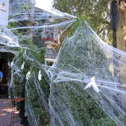 Décoration d'halloween, accessoires de fête, décorations pour événements, cri Festa, toile d'araignée, accessoires d'extérieur noirs, maison hantée