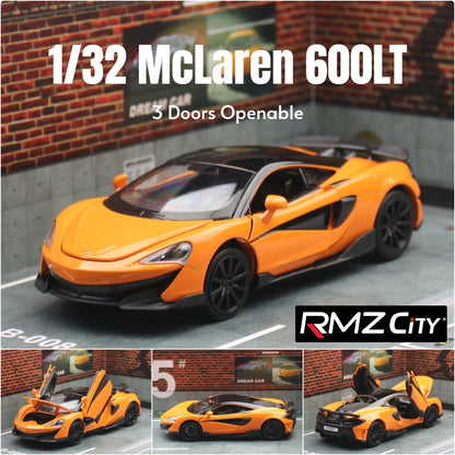 McLaren-Voiture l'inventaire en métal moulé sous pression pour enfants, modèle de jouet de sport ThomZ CiTY, collection son et lumière, cadeau, 1/32, 600LT