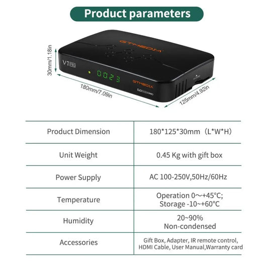 [Genuine] Best Classic Version GTMEDIA V7 Pro DVB-S2 S2X T2 FHD Satellite TV Decoder Receiver Upgrade CA Card Slot USB WiFi