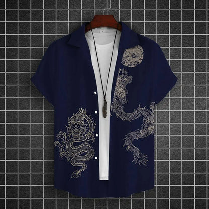 Chemises à manches courtes pour hommes, vêtements graphiques Y-Dragon, chemises 3D, streetwear décontracté, mode, été, déclin, chemisier masculin, 2024