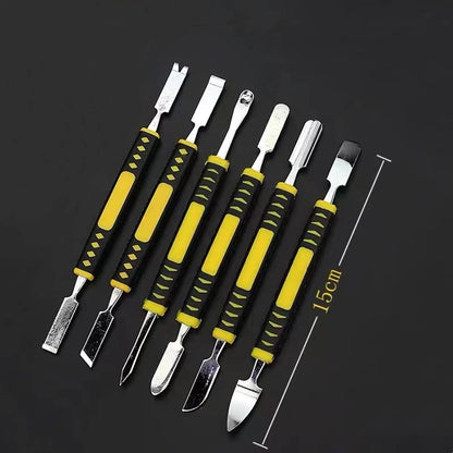 Mini pied-de-biche en métal, barre de levier à Double tête 6 en 1, démontage du cadre d'écran de la batterie, barre de levier plate, outils de réparation de moulage par Injection