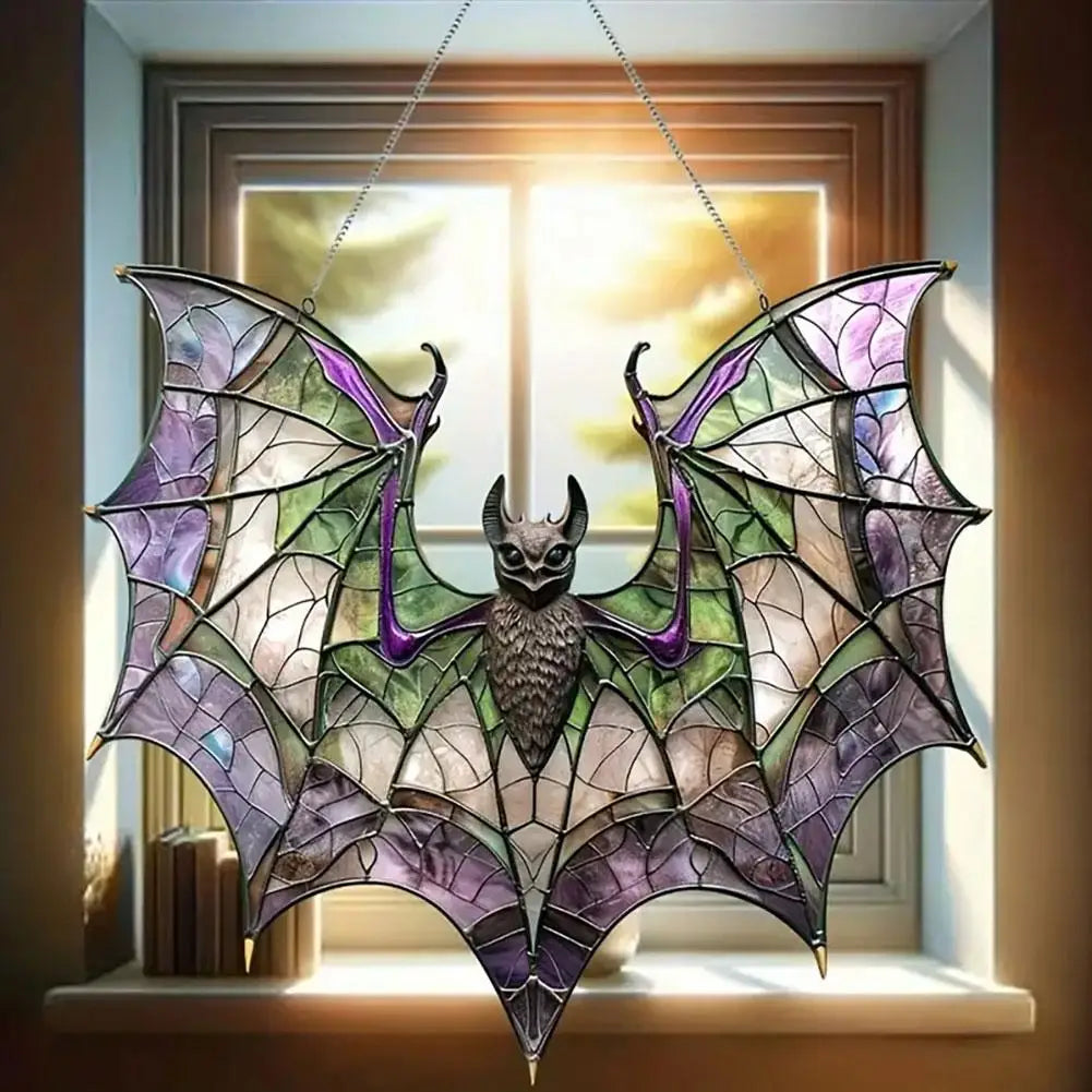 Halloween chauve-souris acrylique fenêtre suspendue gothique chauve-souris suspendue gothique coloré chauve-souris fenêtre suspendue décoration Halloween fête hantée