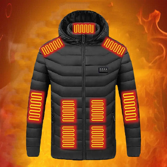 Parkas en coton à capuche pour femmes et hommes, manteau à manches longues, fermeture éclair, 19 zones, lavable, USB, hiver, métropolitain, 62