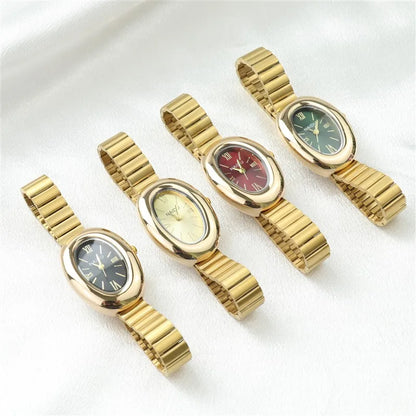 Belles montres ovales pour femmes et filles, bracelet Simple en cuir et acier inoxydable, nouvelle collection 2025