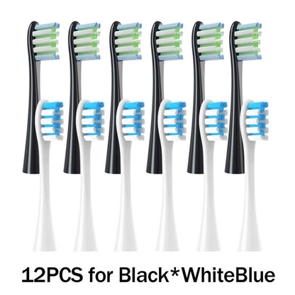 Têtes de brosse de remplacement, scellées sous vide, emballées, pour Oclean X PRO/ Z1/ F1/ One/ Air 2 /SE, buses de nettoyage en profondeur souples DuPont, 12 pièces