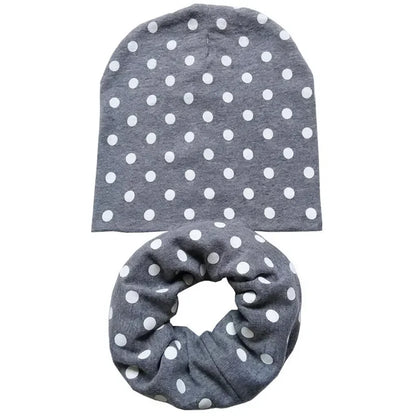 Chapeau en coton imprimé étoile pour bébé, casquette pour tout-petits, écharpe pour bébé, bonnet pour enfants, chapeaux pour garçons et filles, automne et hiver