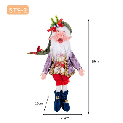 Elfes de noël personnalisés avec couronne, décoration suspendue, pendentifs muraux pour fête à domicile, ornements, elfe en peluche, nouvelle collection 2025