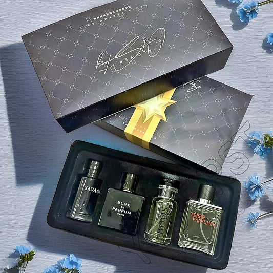Marque de luxe Parfum hommes Cologne Parfums Homme coffret cadeau 4 pièces ensemble 100ml Parfums Masculinos naturel Floral fruité parfum SprayLuxu