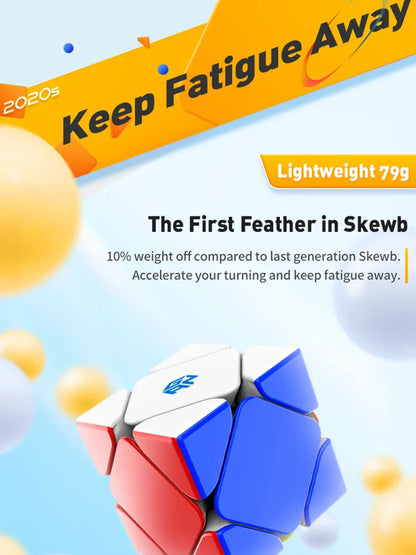 GAN Skewb Cube de vitesse magnétique M sans autocollant skewb gan Speedcube 32 aimants Version améliorée Cube magique professionnel Puzzle jouets