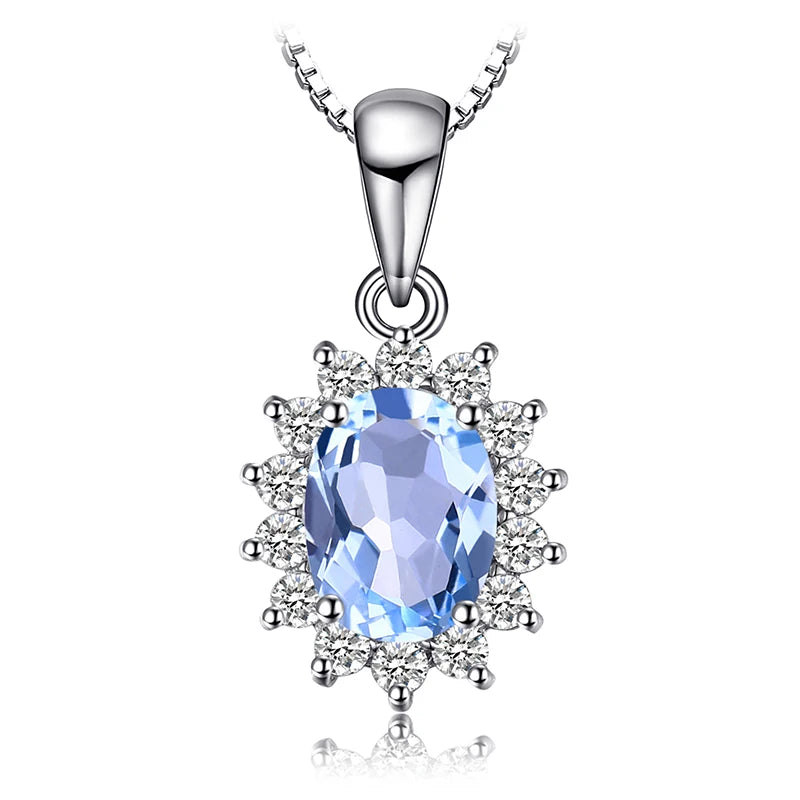 JewelryPalace – collier avec pendentif , en argent Sterling 925, création d'un saphir bleu, rubis, imitation émeraude, sans chaîne