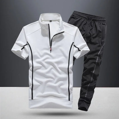 T-shirt de sport à manches courtes pour hommes, décontracté, confortable, respirant, ensemble deux pièces de haute qualité, tendance de la mode, été, nouveau, 2023