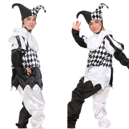 Costumes d'Halloween drôle et amusant, Costume de Clown Cosplay et chapeau pour adultes, hommes et femmes, ensemble innovant, déguisement de carnaval, fête