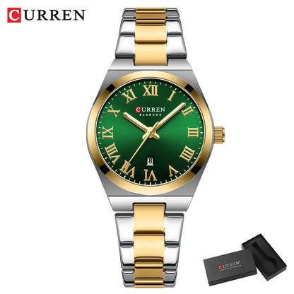 CURREN montre femmes,  Bracelet en acier inoxydable montres analogiques Date