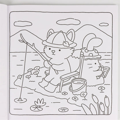 FUZZY FRIENDS Livre de coloriage mignon et confortable pour adultes et adolescents avec des créatures adorables dans des moments Hygge confortables pour la relaxation