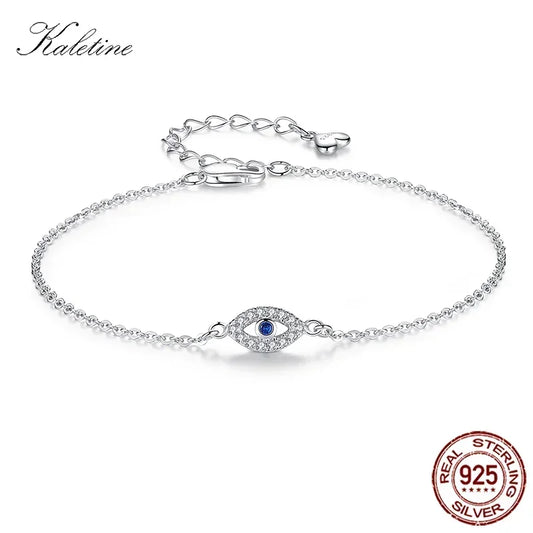 KALETINE chanceux mauvais œil Bracelet 925 en argent Sterling Bracelets pour femme pierre bleue CZ turquie réglable hommes bijoux KLTB099