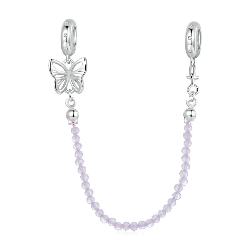 Meilleure vente 100% argent Sterling 925 la clé de coeur silicone sécurité chaîne breloque Wostu Original perles Bracelet bijoux CQC606