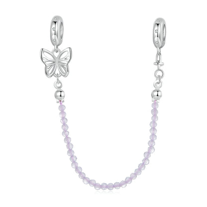 Meilleure vente 100% argent Sterling 925 la clé de coeur silicone sécurité chaîne breloque Wostu Original perles Bracelet bijoux CQC606