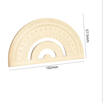 Règle droite en métal et laiton, rapporteur triangulaire Vintage, outil de mesure,
