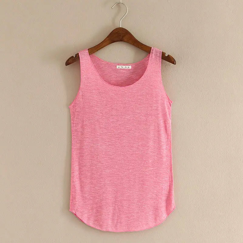 Débardeur de Fitness d'été-T-Shirt ample en coton, grande taille, col rond, Slim, hauts à la mode pour femmes, tenue décontracté