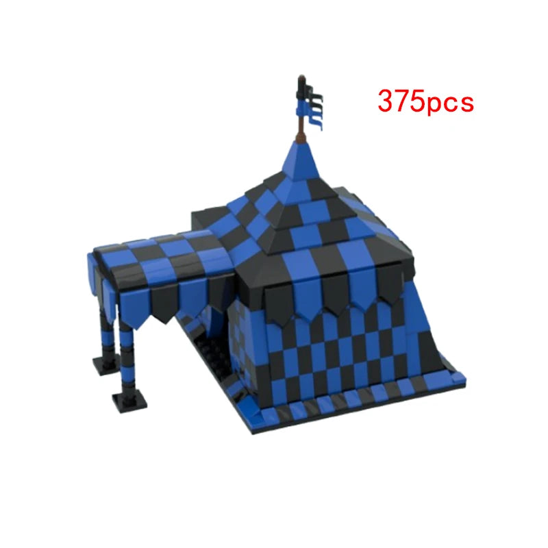 CreSauu-décennie s de construction d'architecture médiévale assemblés par des parents, puzzle modèle de tente, vue sur la rue, petits MOC-132503 ponctuels, 85668, 145861