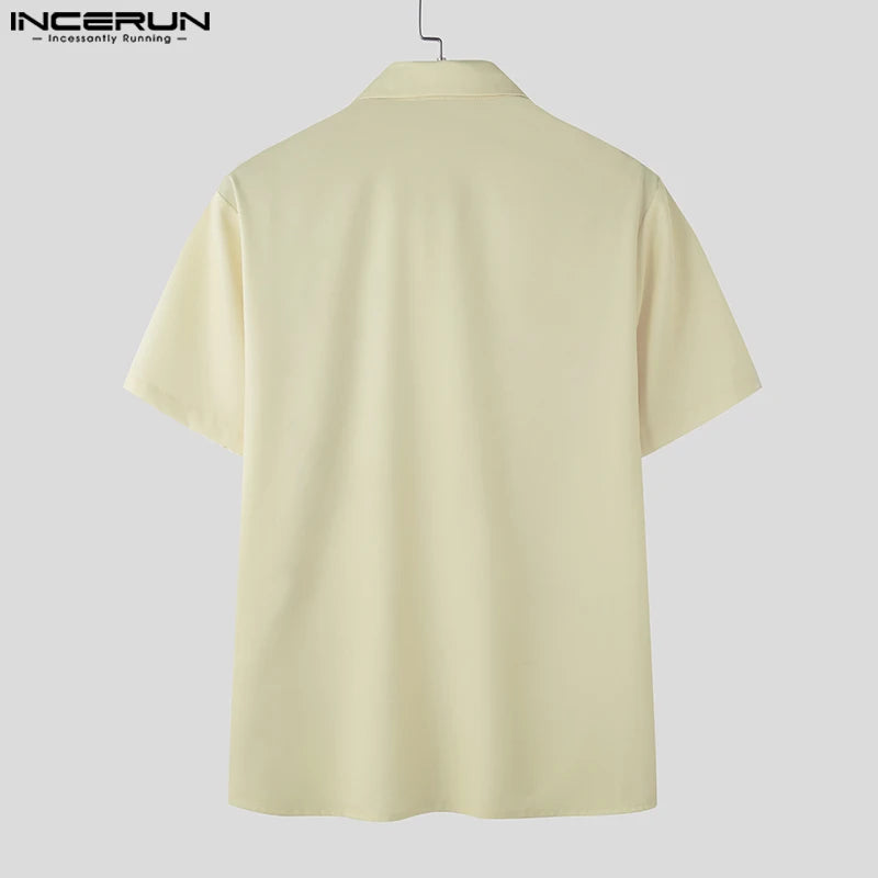 INCERUN-Chemise à manches courtes à imprimé floral pour hommes, Streetwear à revers, Vêtements d'été pour hommes, Mode de vacances, Chemises décontractées S-5XL 2024