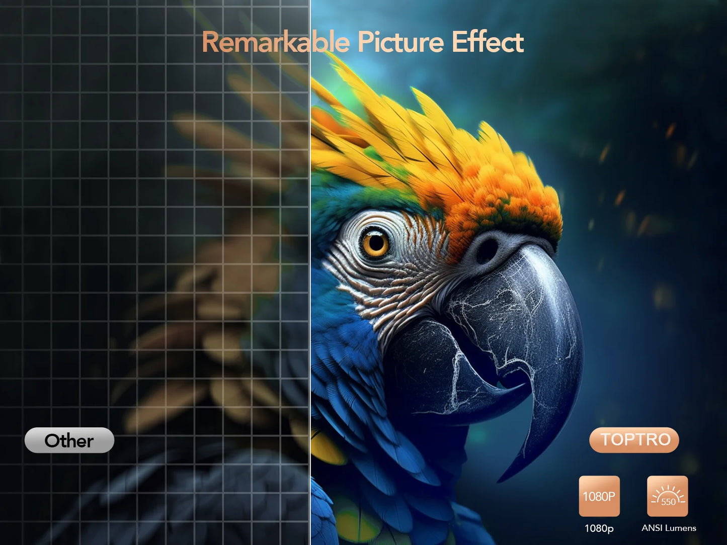 Projecteur TOPTRO 4K Android 9.0 26000 Lumens natif 1080P WiFi6 projecteur Bluetooth mise au point automatique/Keystone cinéma maison extérieur