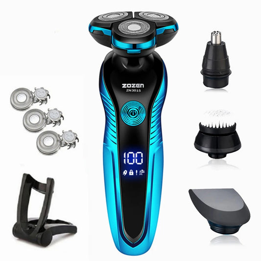 ZOZEN rasoir électrique rasoir électrique Rechargeable tondeuse à cheveux coupe Machine à raser pour hommes tondeuse à barbe humide-sec double usage