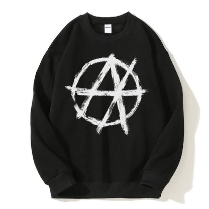 Pull à Capuche avec Imprimé Graphique Antihype pour Homme, Vêtement Streetwear, avec Fermeture Éclair, PVD, Hip Hop, Esthétique, Goth, Y2k, Harajuku