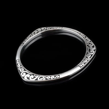 Nouveauté 925 Bracelets tibétains en argent Sterling femmes manchette Bracelet Bracelet offre spéciale de luxe avec timbre bijoux
