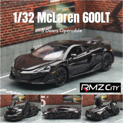 McLaren-Voiture l'inventaire en métal moulé sous pression pour enfants, modèle de jouet de sport ThomZ CiTY, collection son et lumière, cadeau, 1/32, 600LT