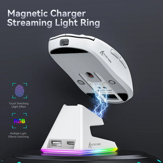 Souris ATTACK SHARK X6, connexion tri-mode Bluetooth