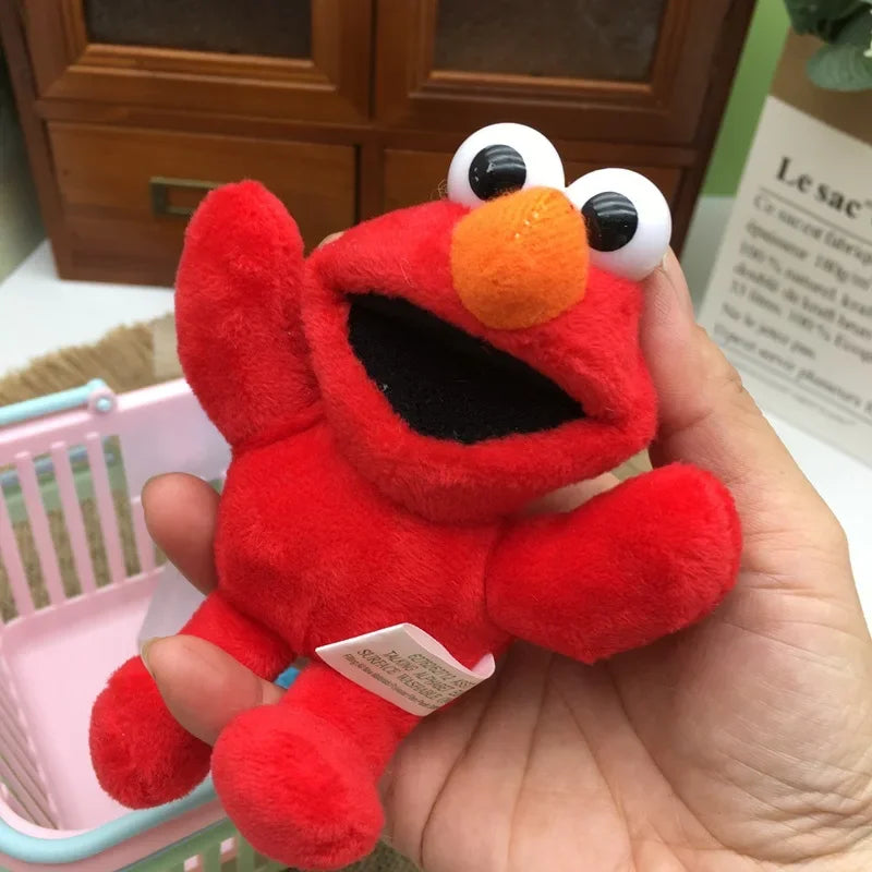 Pendentif en peluche Elmo Sesame Street 12cm, poupée périphérique de dessin animé, porte-clés, décoration de sac à dos, cadeaux de vacances pour amis et enfants