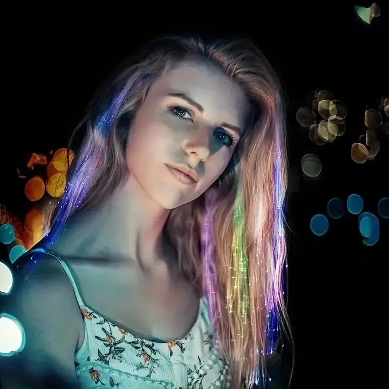 Perruque tressée colorée avec lumières papillon pour femme, accessoires de cheveux de fête, document aléatoire, 5 pièces