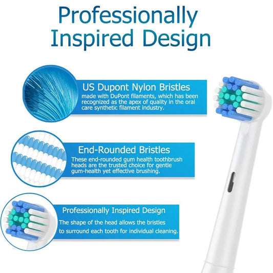 Tête de brosse à dents Compatible avec la brosse à dents électrique Oral b Braun, têtes de brosse de remplacement de précision pour Pro Smart Genius, Effici