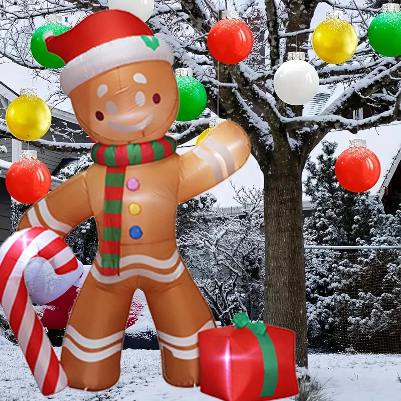 Décoration de noël gonflable du père noël avec lumières LED