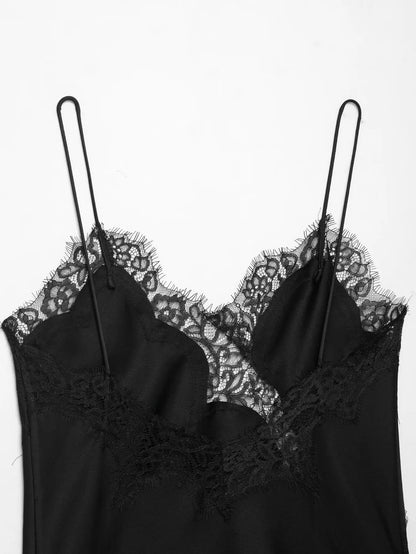 TRAF dentelle sous-vêtements décoratifs haut été nouveau 2025 femmes vêtements asymétrique col en v sexy débardeur chic France dames hauts