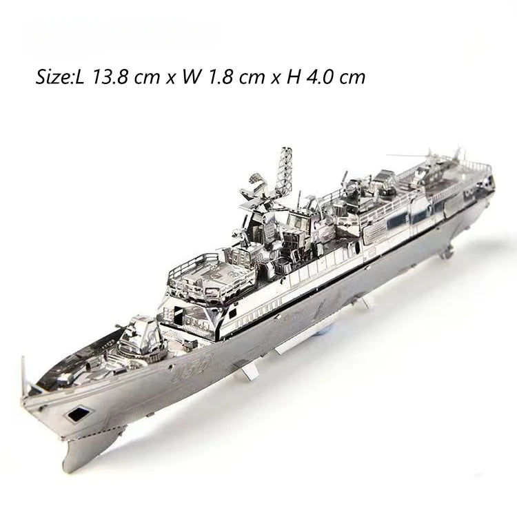 Puzzle 3D en métal, navire de guerre militaire 056, Corvette, bateau de vie, destructeur Nautilus, modèle d'assemblage, découpe Laser, jouets