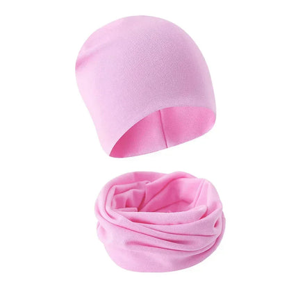 1-14Y automne hiver couleur unie doux chaud activités de plein air casquette écharpe pour filles et garçons infantile chapeaux ensemble enfants bonnets casquette