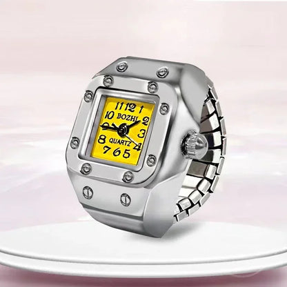 Montre de doigt punk vintage pour hommes et femmes, mini bracelet élastique,
