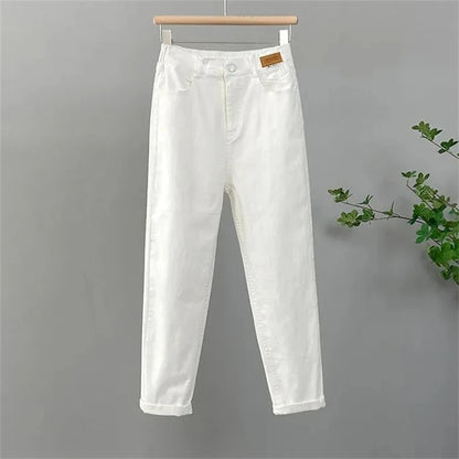 Pantalon en denim taille haute pour femme, style coréen, décontracté, adt ingent Harun, FJLadies, automne, nouveau, 2025