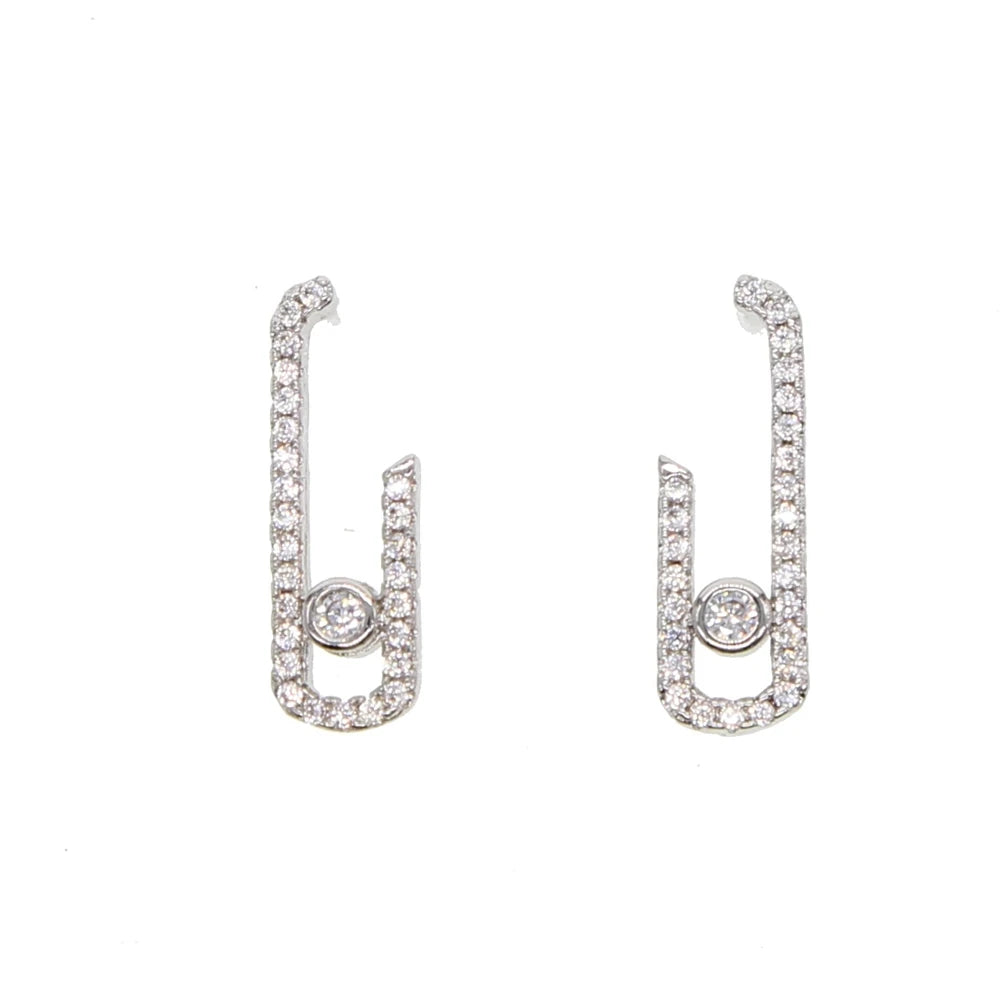 Boucles d'oreilles minimalistes en argent Sterling 925 pour femmes, 1 pièce, sans mouvement, en pierre Cz, bijoux de luxe délicats à la mode