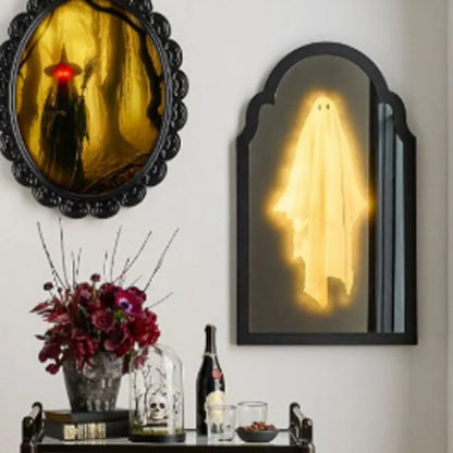 Miroir fantôme holographique pour Halloween, veilleuse, décoration d'horreur pour salle de maison, fournitures de fête d'halloween, accessoires de maison hantée