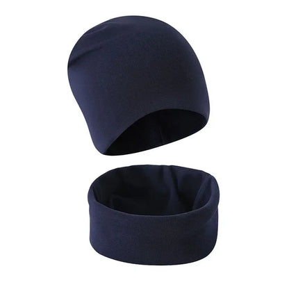 1-14Y automne hiver couleur unie doux chaud activités de plein air casquette écharpe pour filles et garçons infantile chapeaux ensemble enfants bonnets casquette