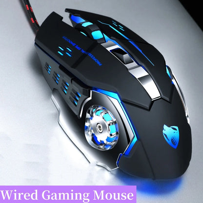Souris de jeu sans fil 6 touches Rétroéclairage RVB Souris de jeu Bluetooth 2.4G Connexion USB Double mode Batterie rechargeable 3 niveaux DPI T-WOLF Q13 Clic silencieux Conception ergonomique