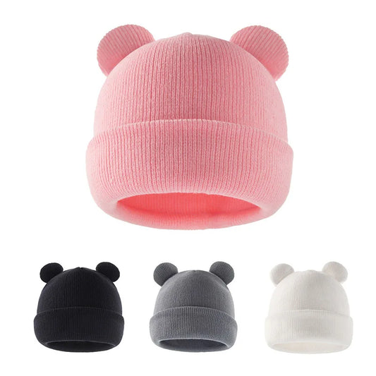 Bonnet en laine pour enfants, bonnet au crochet pour enfants, bonnet Skullies pour enfants, document solide pour fille et garçon, mignon et chaud, hiver, 1 à 4 ans