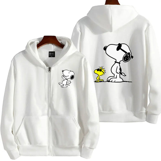 SnoAmendments-Sweat-shirt à Capuche Blanc avec Fermeture Éclair pour Homme et Femme, Vêtement de Couple, Collection Printemps-Automne 2024