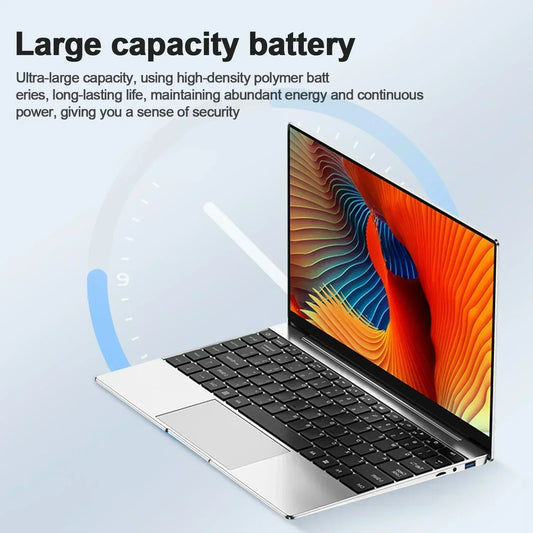 Ordinateur portable ultra fin de 14.1 pouces, 16 Go de RAM, 2 To de SSD, Intel Nino 00, Windows 11 Pro, Notebook Gamer, 1920*1080 Display Office Study Computer