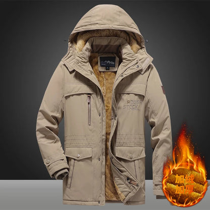 Hommes hiver Parka doudoune militaire coupe-vent à capuche Parka mâle col de fourrure polaire Parkas hommes mode décontracté épais veste