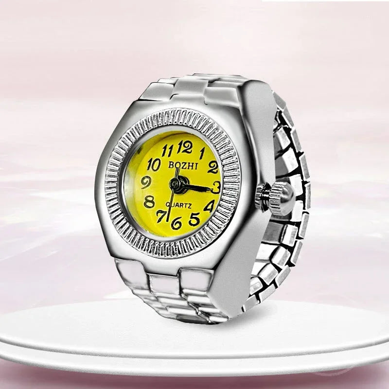 Montre de doigt punk vintage pour hommes et femmes, mini bracelet élastique,